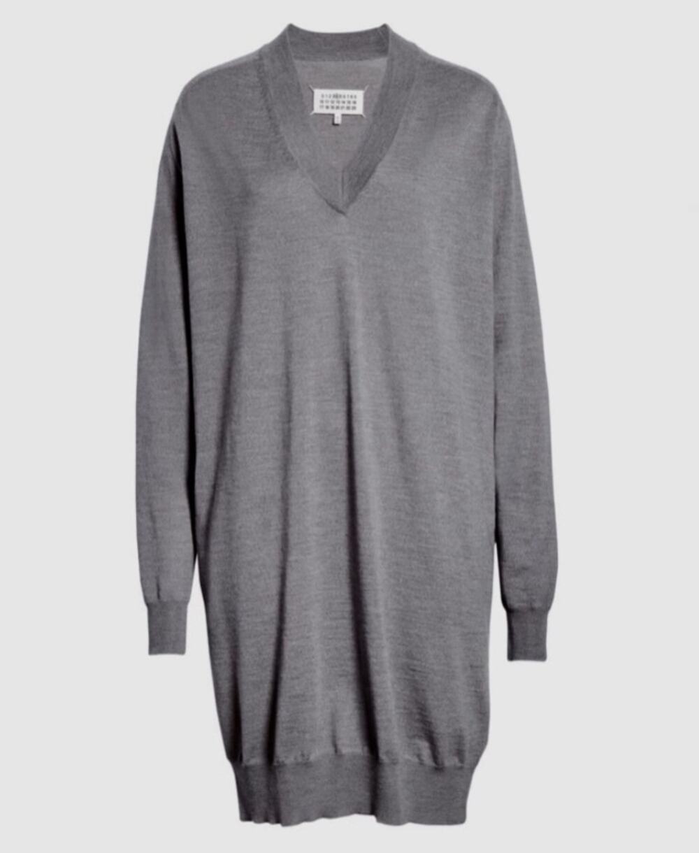 Maison Margiela merino wool gray sweater dress